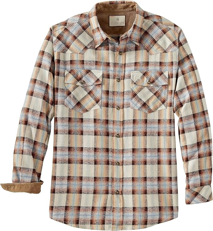 Legendary Whitetails Men's Western Flannel Shirt Button Up Brushed Cotton | Amazon (US)