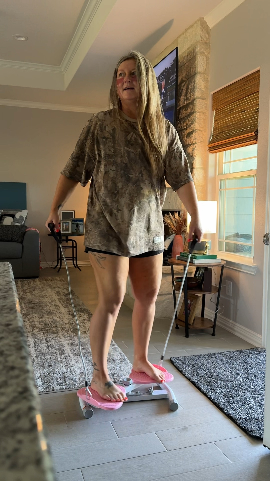 One of my late-night Amazon purchases that actually turned out to be a good one 😂

I kept seeing videos of this waist twister exercise board and thought it looked like a fun way to move my body a little more throughout the day… and honestly it is.

If you’re like me and trying to get more movement in but don’t want it to feel like a full workout, this is actually really fun to use. Super easy to hop on for a few minutes here and there.

#LTKselfcare #LTKOver40 #LTKfitnessgoals