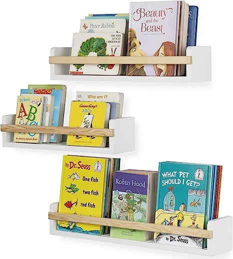 Wallniture Utah Wall Mount Nursery Décor Kids Bookshelf Floating Wall Shelves Book Photo Display... | Amazon (US)