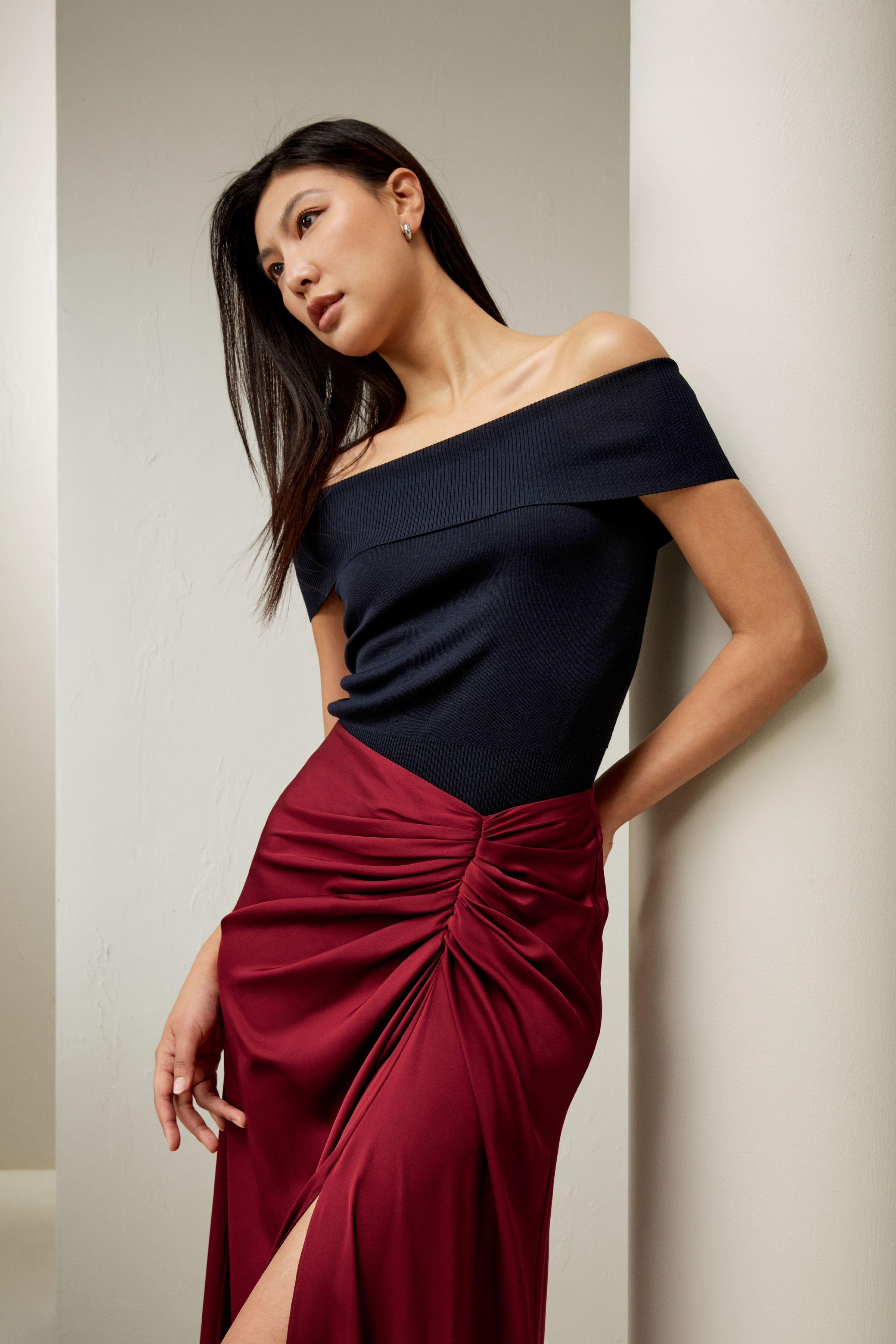Off-Shoulder Silk Top | LilySilk