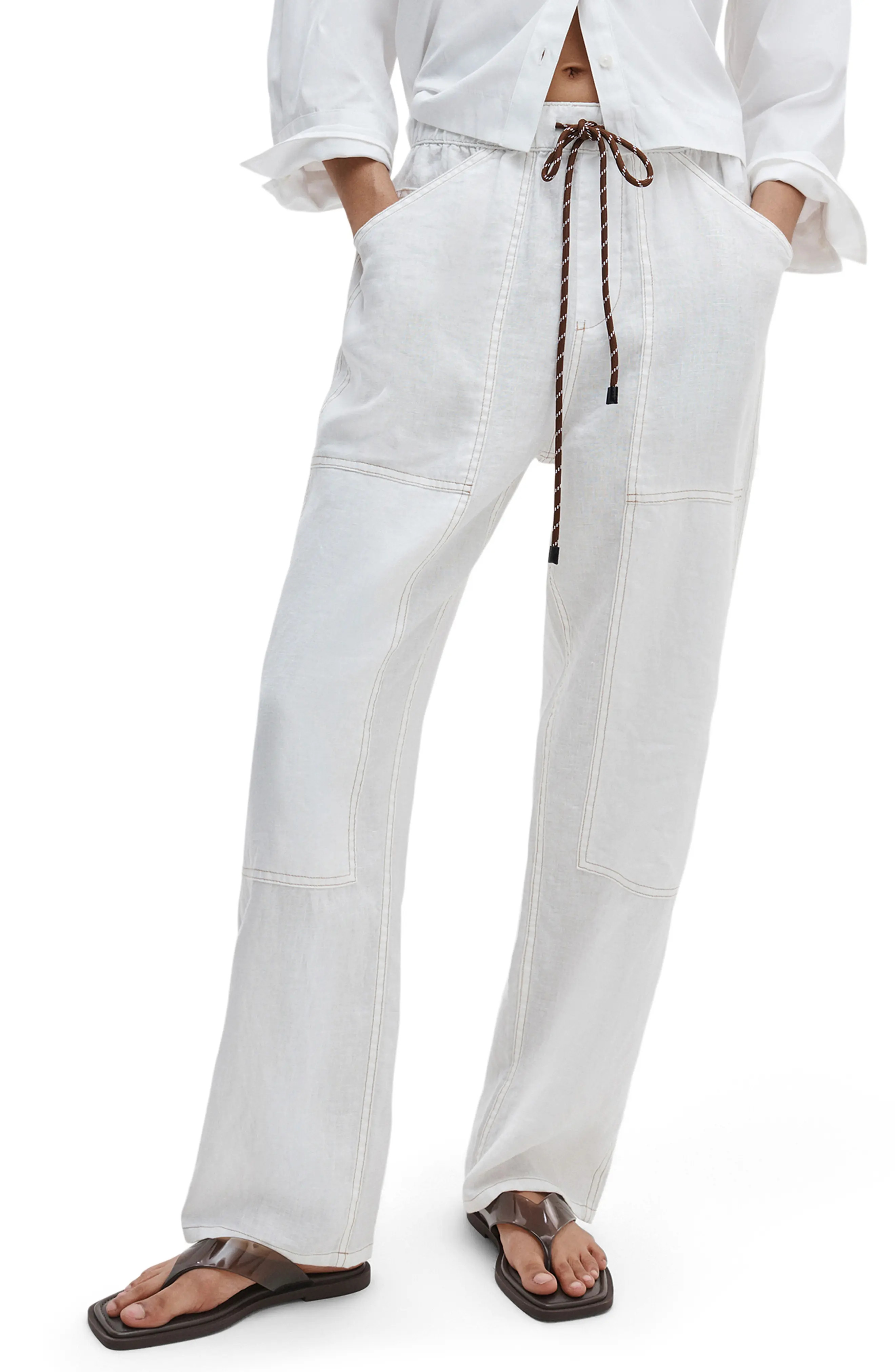 Atlas Linen Drawstring Carpenter Pants (Women) | Nordstrom | Nordstrom