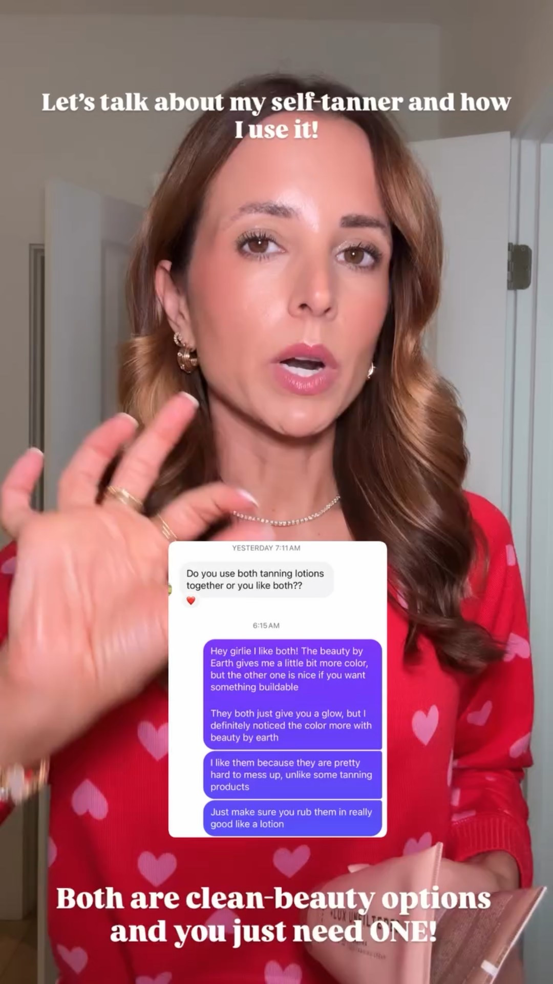 Let’s talk about my self-tanner and how I use it!  Both are clean-beauty options and you just need ONE!