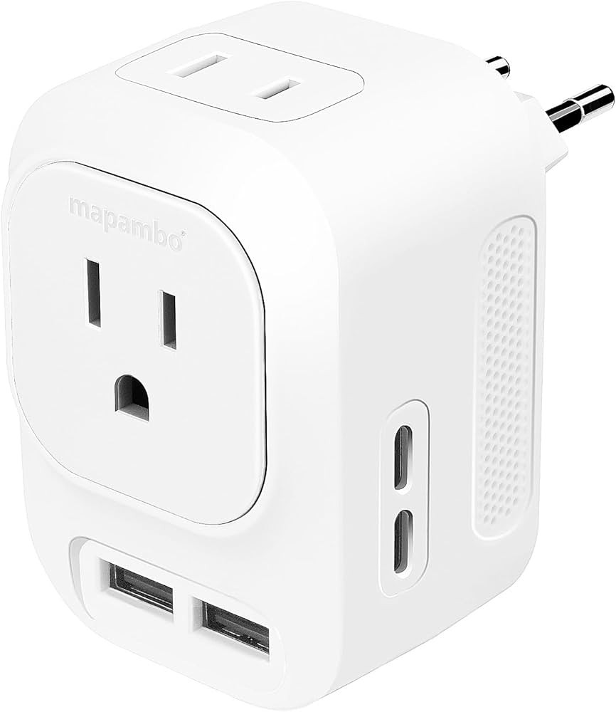 220V to 110V Voltage Converter, European Universal Travel Plug Adapter with 2 USB Port 2 USB C In... | Amazon (US)