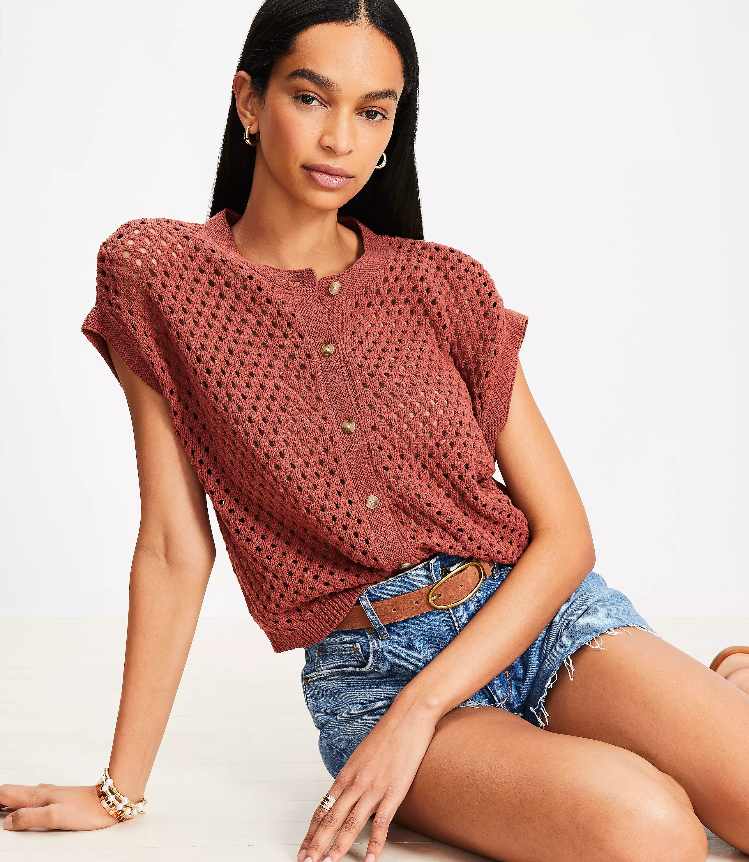 Textured Wedge Cardigan | LOFT