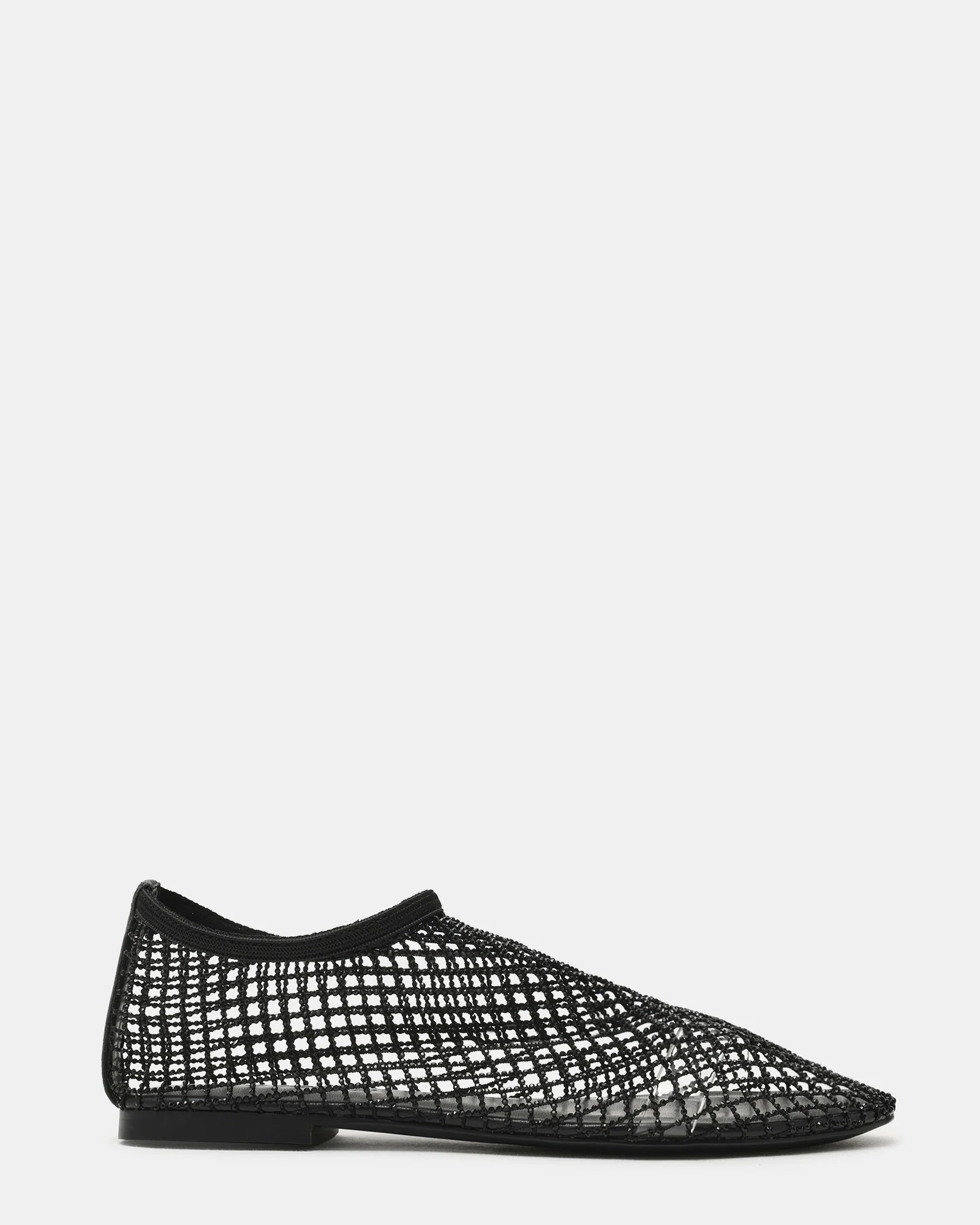 Steve Madden Women's Mino Rhinestones Mesh Flats - Black - Size 5.5 - PVC | Steve Madden (US)