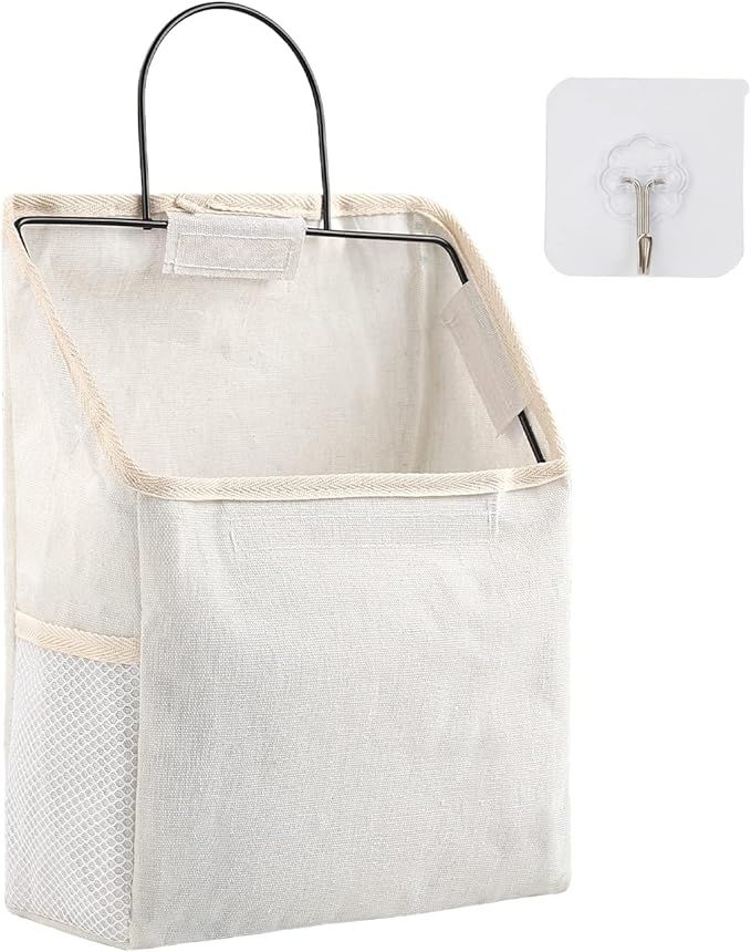 Surblue Wall Hanging Storage Bag with Sticky Hook, Closet Hanging Storage for Pocket, Bathroom Do... | Amazon (US)
