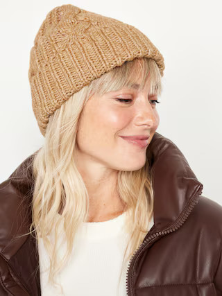 Wide Cuff Beanie Hat for Women | Old Navy (US)