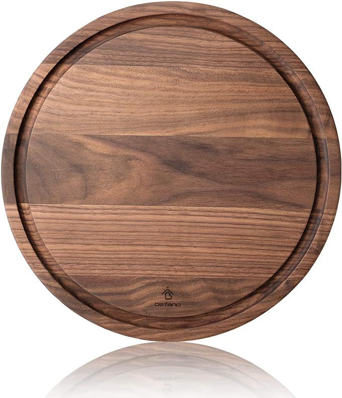 Befano Circle Black Walnut Wood Cutting Board for Kitchen with Deep Juice Groove,as Charcuterie B... | Amazon (US)