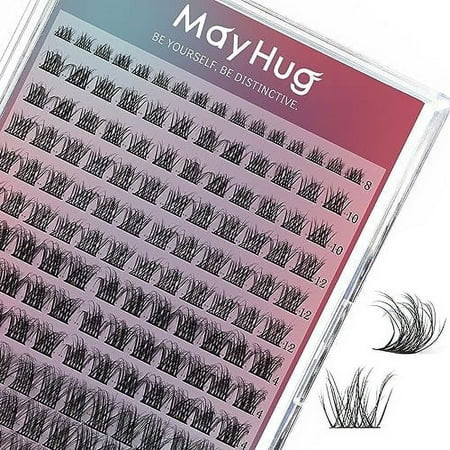 Mayhug Lash Clusters 144 Pcs Cluster Lashes 8-18mm 3D Fluffy False Eyelashes Super Soft Wispy Eyelash Clusters Reusable 7 Times Cluster Lashes Natural Look Easy DIY Lashes at Home (Glare) | Walmart (US)