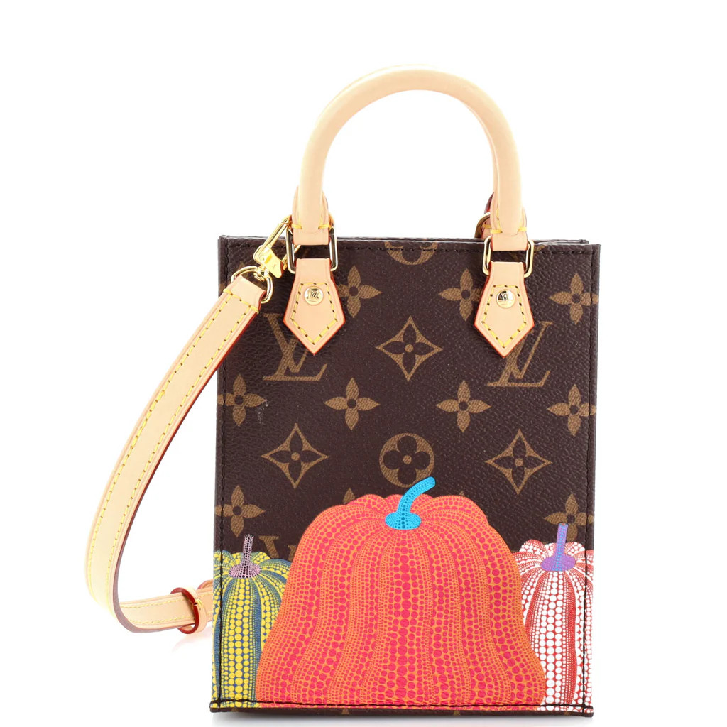 Petit Sac Plat Bag Yayoi Kusama Pumpkins Monogram Canvas | Rebag