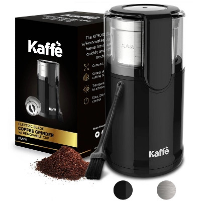 Electric Coffee Blade Grinder/Cleaning Brush with Removable 4.5oz Cup Black: Kaffe Coffee Bean Grinder, Medium to Extra Fine | Target