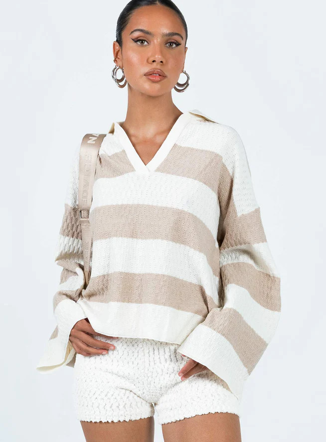 Rick Sweater White/Beige | Princess Polly US