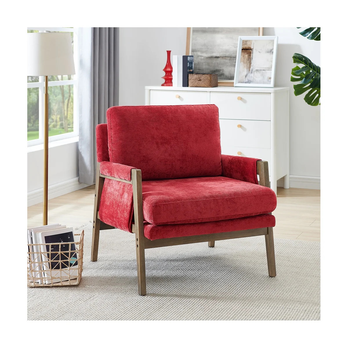 Mid-Century Modern Velvet Accent Armchair | Wayfair North America