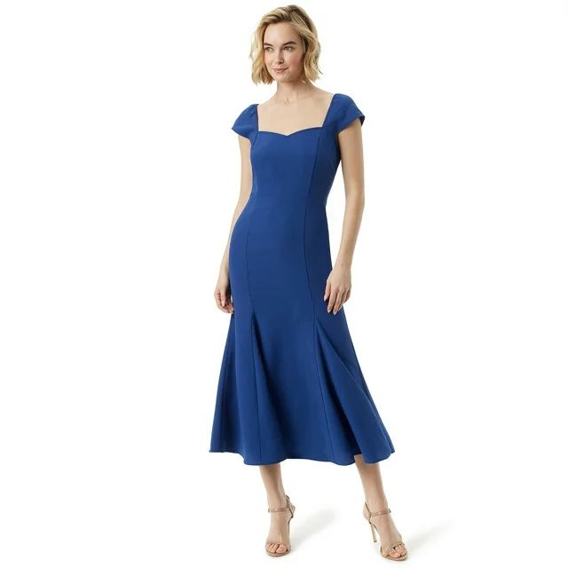 Jessica Simpson Women's and Women's Plus Flare Cap Sleeve Dress | Walmart (US)