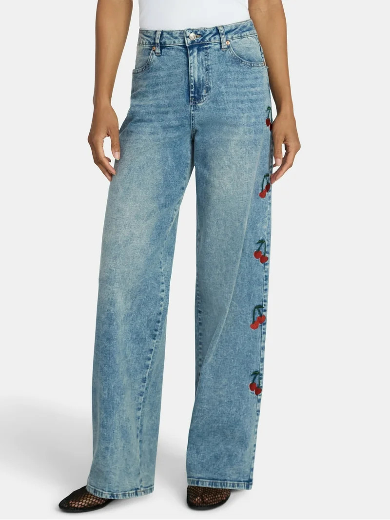 Madden NYC Women's Mid-Rise Embroidered Jean, Sizes 00-18 | Walmart (US)