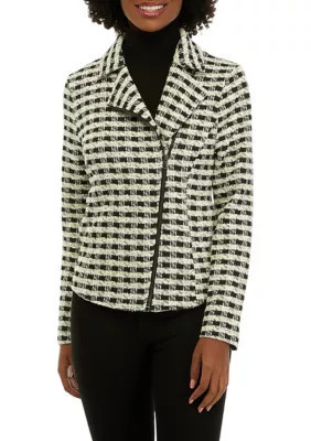 Cupio Women's Plaid Moto Jacket | Belk