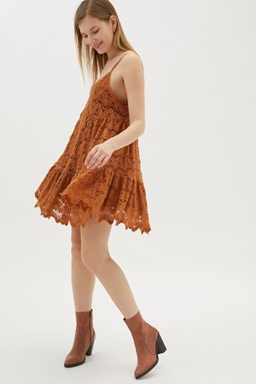 UO Tangerine Lace Frock Dress | Urban Outfitters (US and RoW)