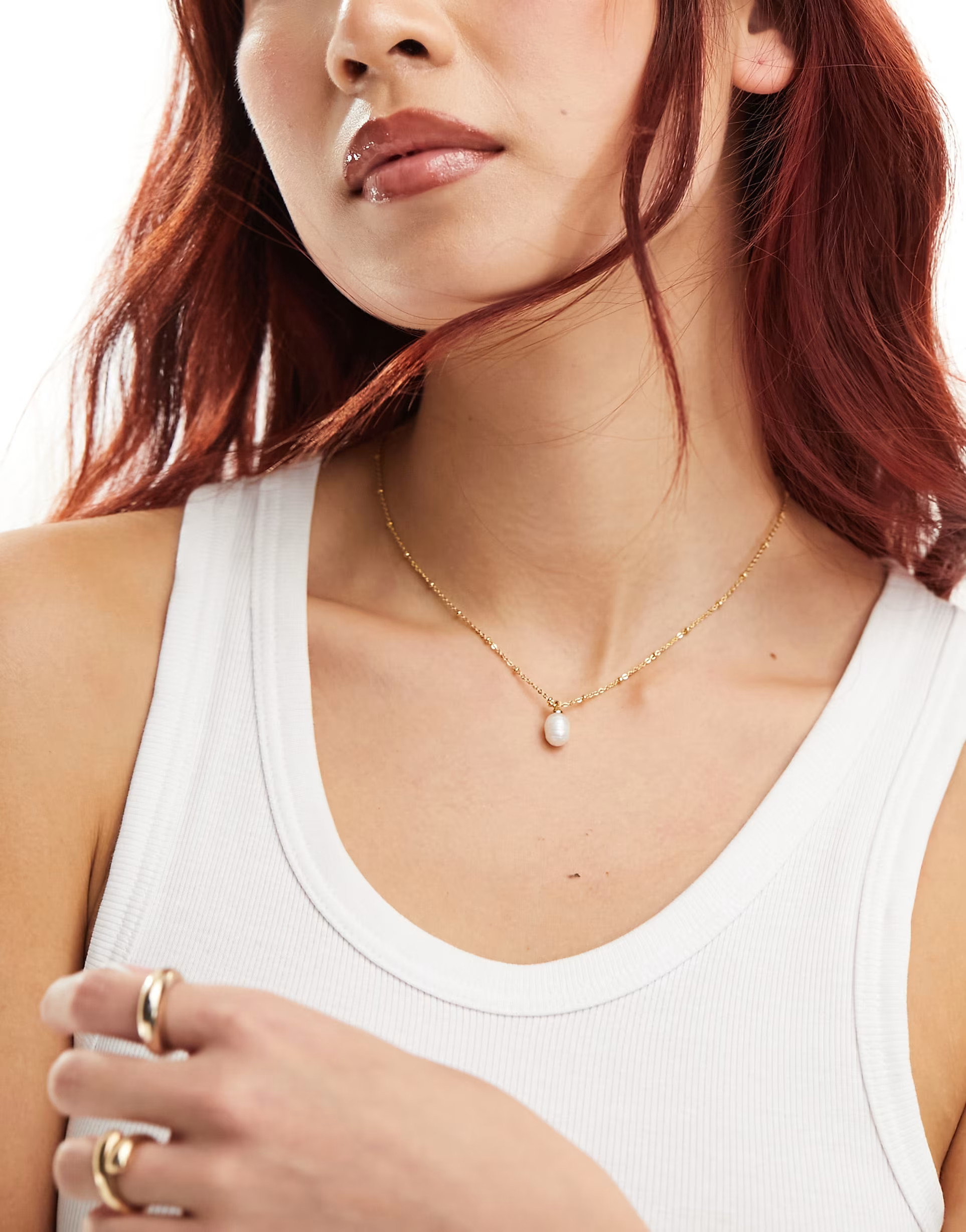 Accessorize Z collection pearl necklace in gold plated | ASOS | ASOS (Global)