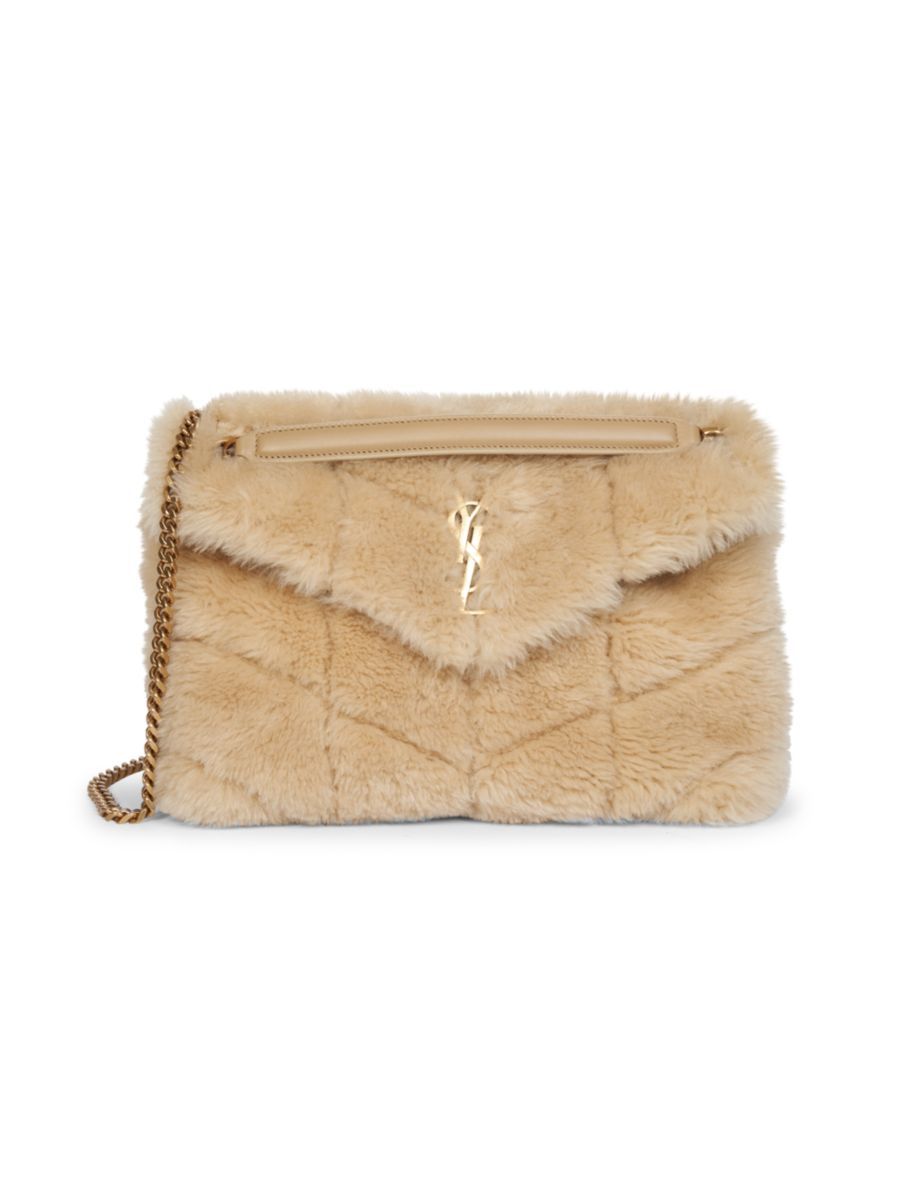 Saint Laurent Small Shearling Puffer Shoulder Bag | Saks Fifth Avenue