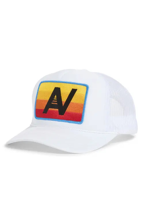 Aviator Nation Logo Rainbow Trucker Hat in White at Nordstrom | Nordstrom