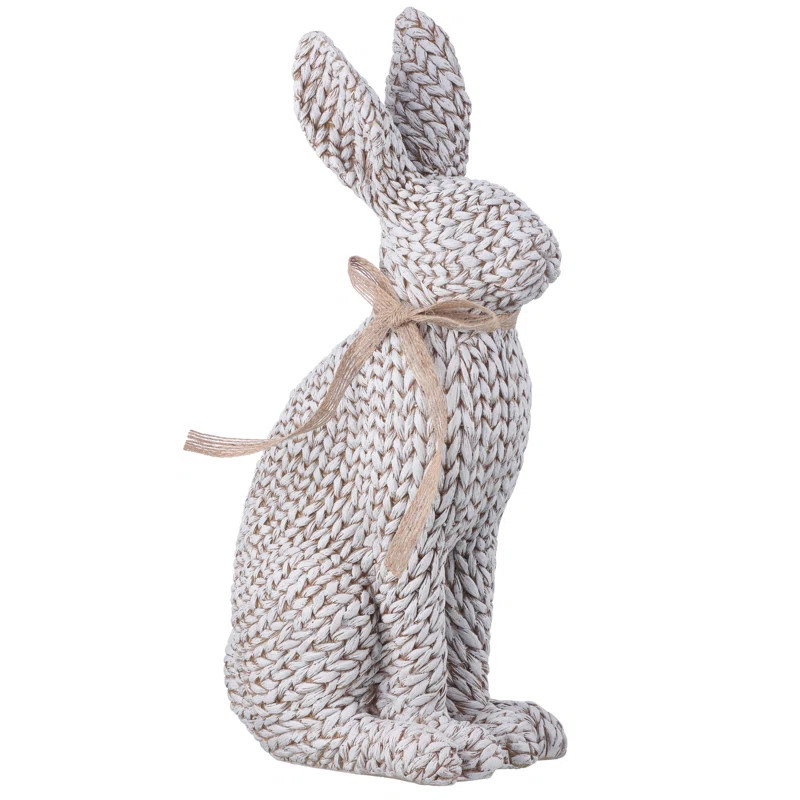 14" Resin Woven Rabbit | Wayfair North America