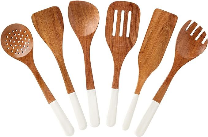 Folkulture Wooden Spoons for Cooking or Cooking Utensils Set, Set of 6 Wooden Cooking Spoons for ... | Amazon (US)