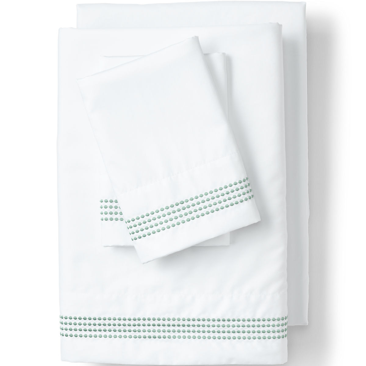 Supima Cotton No Iron Sateen Embroidered Sheets - 400 thread count | Lands' End (US)