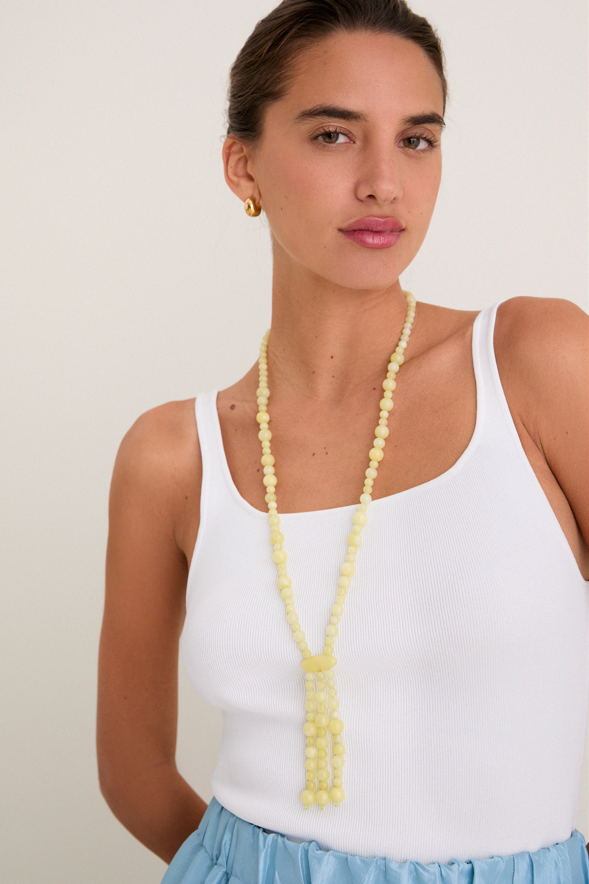Yellow Beaded Nelly Necklace | Tuckernuck (US)