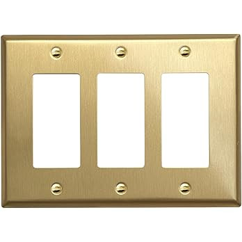 Rio Salto BRASS Metal Gold Triple Rocker Light Switch Wall Plate or Outlet Cover MID SIZE Wall Pl... | Amazon (US)