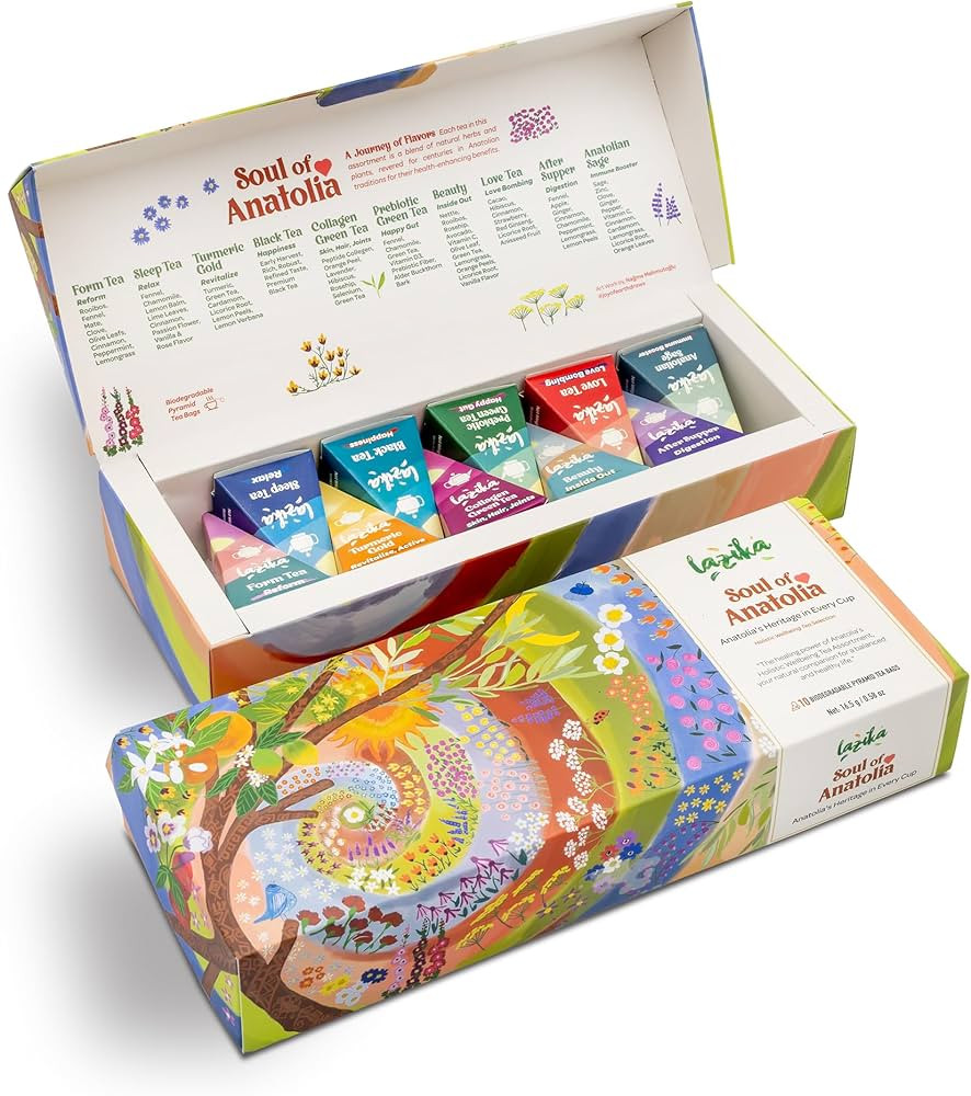 Lazika Tea Sampler with Premium Presentation Box, 10 Counts, Mothers Day Gifts, 2 of Each Blend I... | Amazon (US)