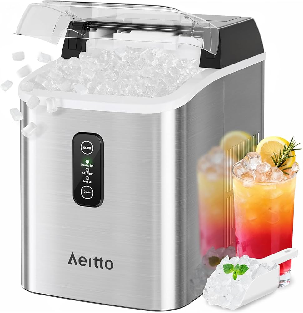 Aeitto Nugget Ice Maker Countertop, 42lbs/24H Ice Machine with 1.5L Water Tank, Rapid Ice Release... | Amazon (US)
