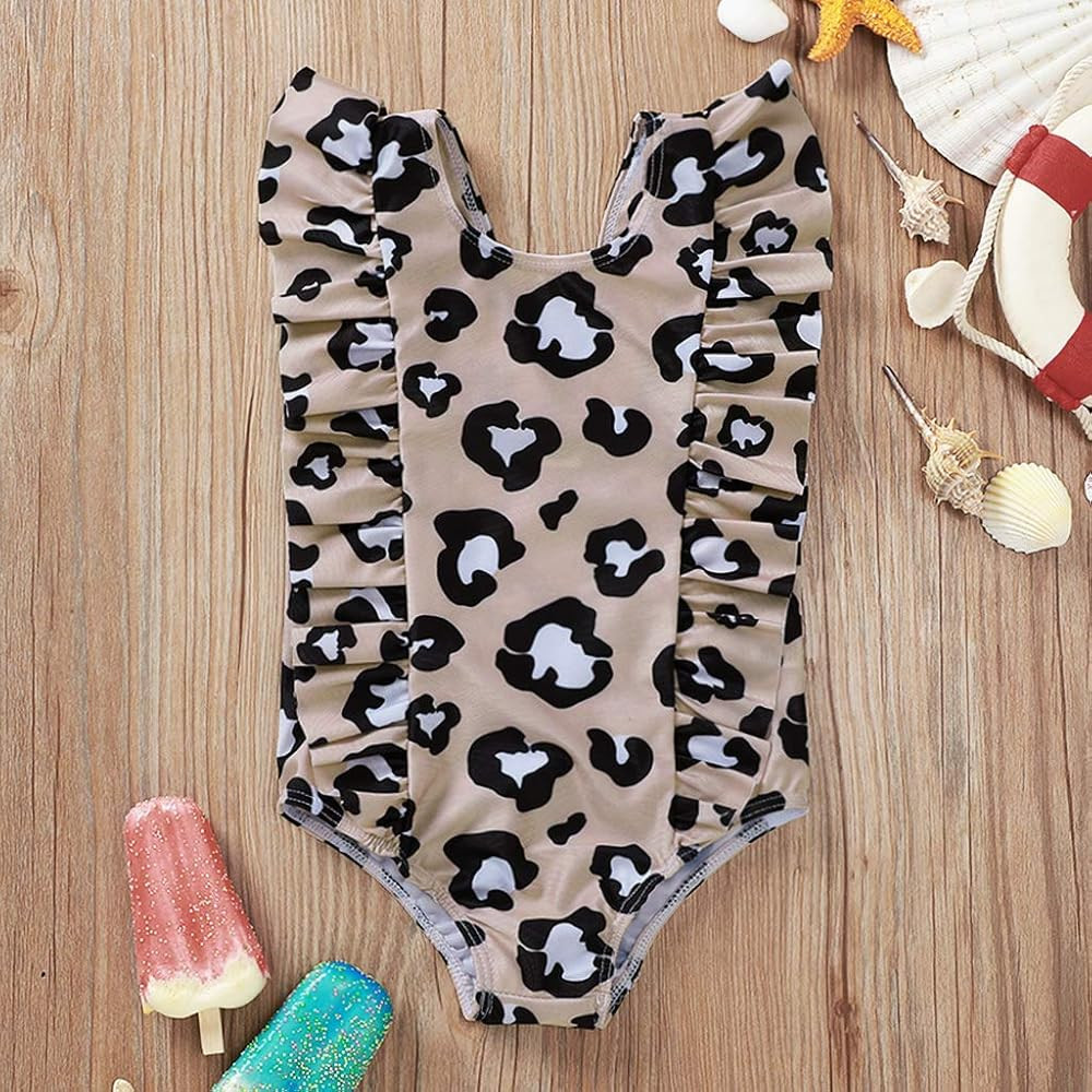 MODNTOGA Toddler Baby Girls Swimsuit One-Piece Swimwear Ruffled Backless Bathing Suit Tankini | Amazon (US)