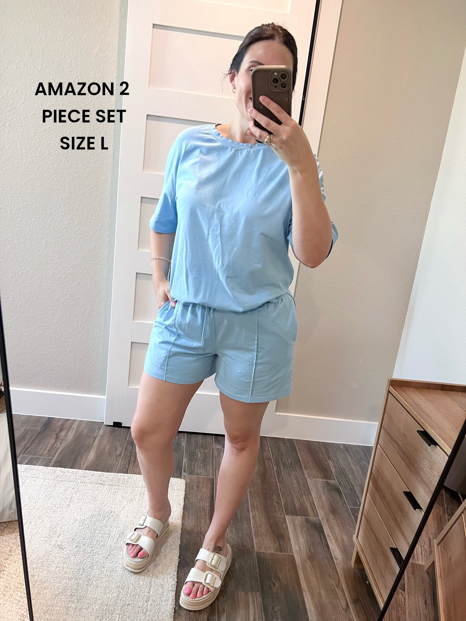 This Amazon 2 piece set is very comfortable, comes in a lot of colors, and is under $30! I’m usually a size 10 and went with the large and it fit just right.

#LTKmomlife #LTKMidsize #LTKootd