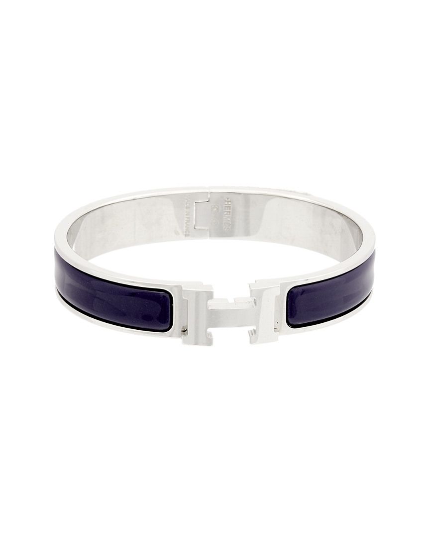 Hermes Purple Enamel Narrow Clic-Clac H Bracelet | Ruelala