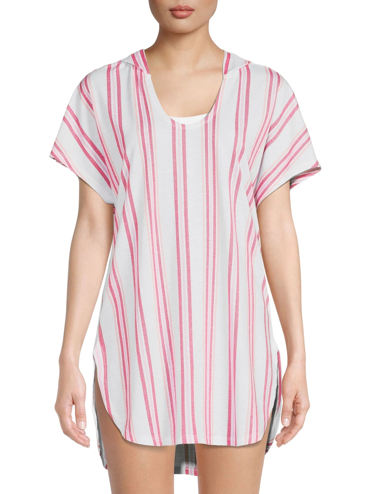 Time and Tru Women's and Women's Plus Waffle Cover Up with Hood | Walmart (US)