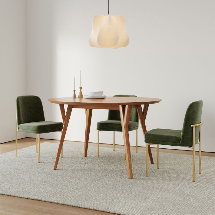 Mid-Century Rounded Extendable Dining Table (42"–80") | West Elm (US)