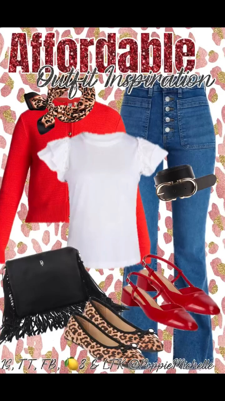 Casual Office Outfit Inspiration

thick red cardigan with gold buttons, white flutter sleeve T-shirt, patch pocket, straight leg, blue jeans, patch pocket, straight leg button, butterfly, blue jeans, red sling, back heels, red sling, back block heels, leopard, print flats, leopard print, silk scarf, black fringe purse, black belt

 #westernootd #ltkstyletip #ltkootd #redcardigan #casualoutfitinspo