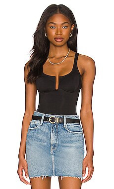Good American Scuba U Corset Bodysuit in Black001 from Revolve.com | Revolve Clothing (Global)
