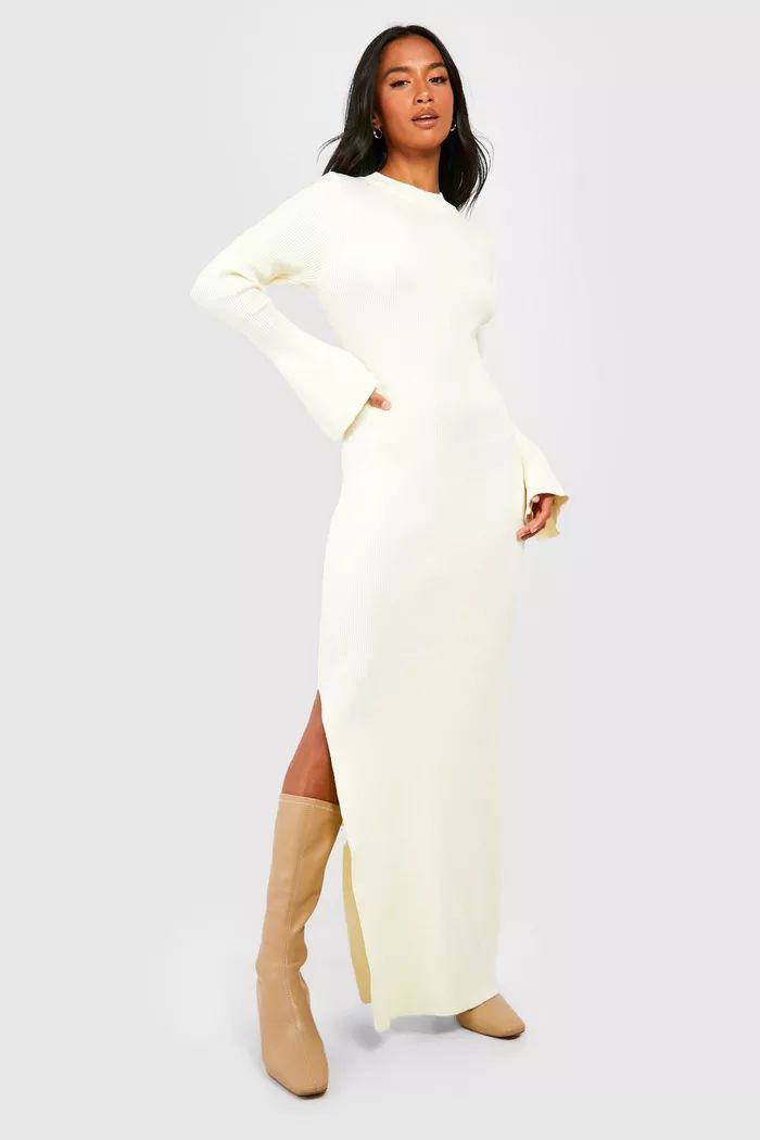 Petite Premium Rib Knit Maxi Dress | Boohoo.com (UK & IE)