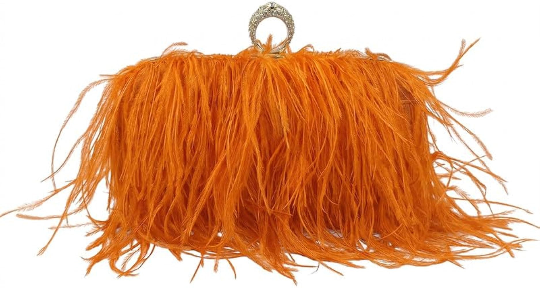 Women Ostrich Feather Purse Tote Bag Crossbody Shoulder Fluffy Purse Party Bag Evening Handbag fo... | Amazon (US)