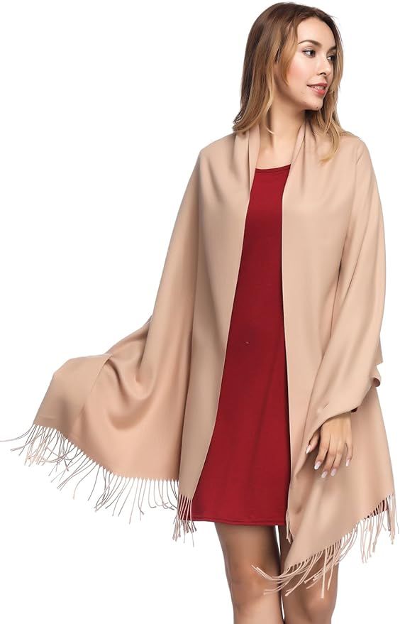 Pashmina Shawls and Wraps for Women - PoilTreeWing Solid Color Cashmere Scarfs | Amazon (US)