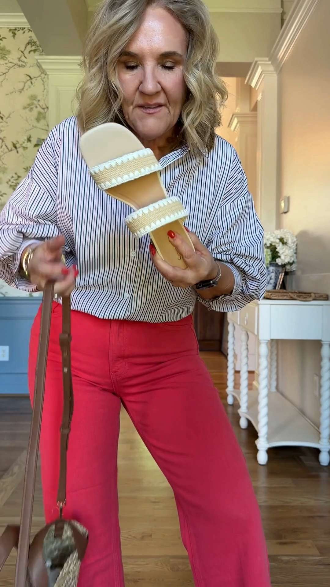 Neutral sandals like these are such a good staple, they go with everything and add just enough detail to make your outfit feel finished without being overdone.

Paired with a classic striped shirt and a pop of color in the pants for a look that’s effortless but still feels styled. Comfortable, easy, and perfect for everyday wear.

These are the kinds of pieces you’ll reach for again and again. 

 #LTKootd #LTKSeasonal #LTKOver40