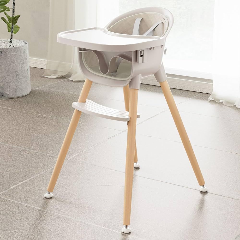 Fodoss 3-in-1 Wooden High Chair for Babies and Toddlers,Convertible Easy Clean Infant Highchair,S... | Amazon (US)