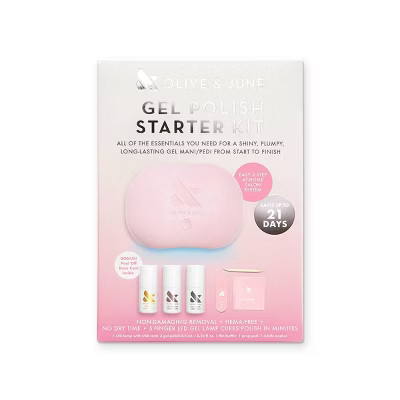 Olive & June Nail Gel Starter Kit: Electric Nail Care, USB Power Source, Includes 7 Pieces | Target
