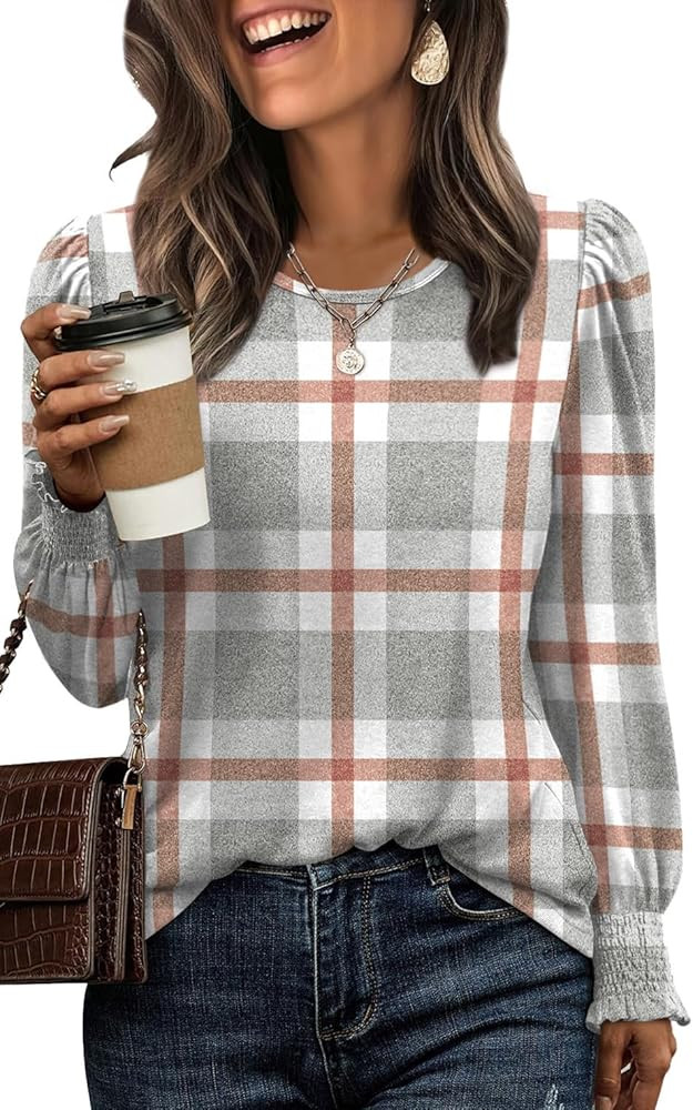 XIEERDUO Blouses for Women Dressy Casual Long Sleeve Shirts Fashion Clothing Puff Sleeve Tunic To... | Amazon (US)