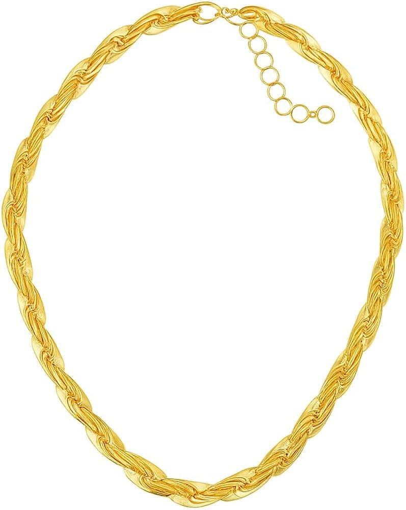 NAMAMI Rope Chain Necklace | Classic Bold Chunky Rope Chain in | Pure Brass | 18K Gold Polish | L... | Amazon (US)
