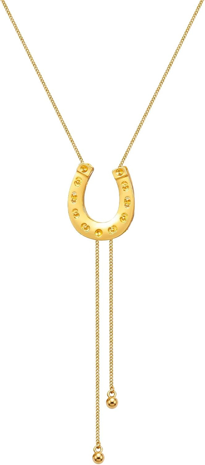 Unittype Western Cowgirl Pendant Bolo Tie Necklace Adjustable Lariat Long Chain Y Necklaces Trendy Country Jewelry Gifts | Amazon (US)