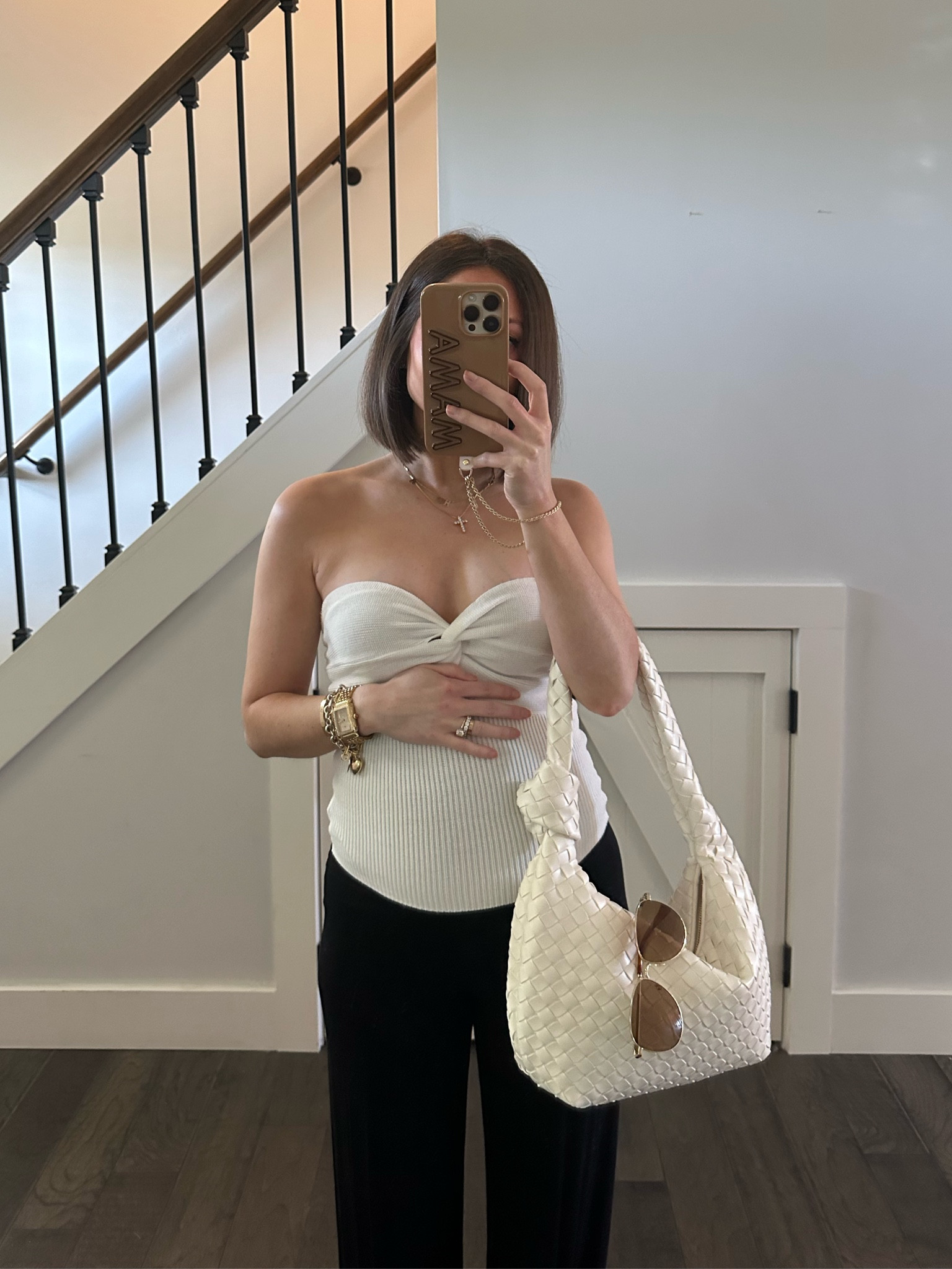 baublebar custom phone case
amazon strapless top (small)
amazon maternity pants (tts, xs - soooo comfy!!)
target woven bag

#LTKStyleTip #LTKFindsUnder50 #LTKBump