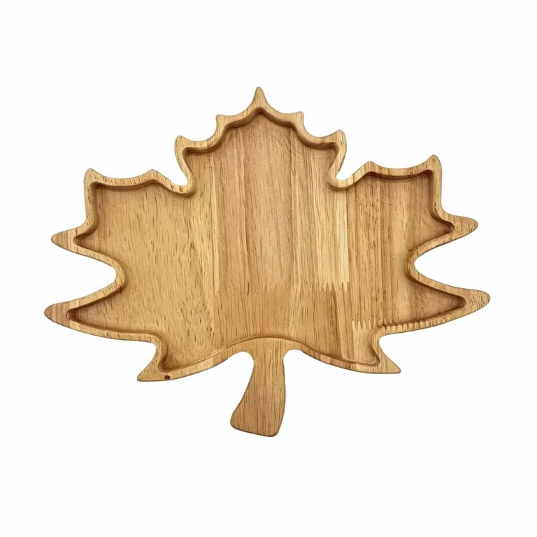 Maple Leaf Wooden Serving Tray,Rustic Fall Snack Nut Dessert Plate for Thanksgiving Home Party Ta... | Walmart (US)