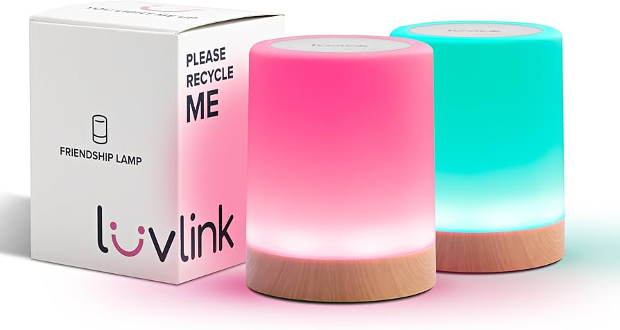 LuvLink Friendship Lamp v2.0 - Extended WiFi Range - Simple Bluetooth Setup (Set of Two) | Amazon (US)